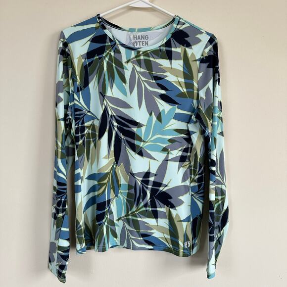 Hang Ten Rash Guard Women’s MEDIUM Pearl Floral Long Sleeve Sun Shirt Summer - Picture 1 of 10
